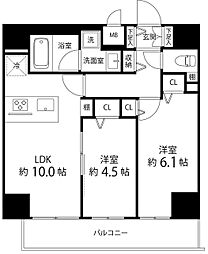 サイオン町屋 13階2LDKの間取り