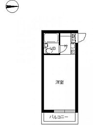 スカイコート新宿 2階ワンルームの間取り