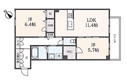 shamaison武蔵野弐番館 2LDKの間取図画像