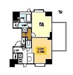 リバーレ月島 11階1LDKの間取り