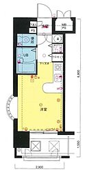 モントーレ天神 ワンルームの間取図画像