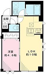 カーサビューノアマノ 1階1LDKの間取り