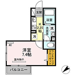 グランエステート 1Kの間取図画像