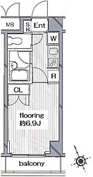 グランヴァン阿佐ヶ谷II 1階1Kの間取り