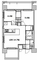 ビーシティーアートレジデンスセントラルパーク 7階2LDKの間取り