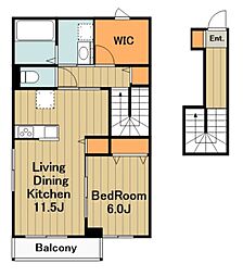 グランルーチェ 2階1SLDKの間取り