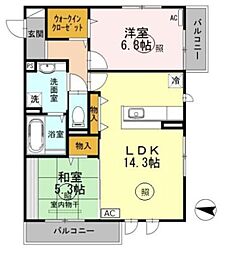 マリエッタヒルズ 2LDKの間取図画像