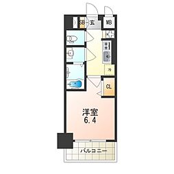 プレサンス淡路駅前 1Kの間取図画像