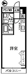 築地永谷コーポラス ワンルームの間取図画像