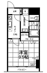 アーバンセレクト川口並木 1Kの間取図画像