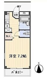 アドニスコート ワンルームの間取図画像