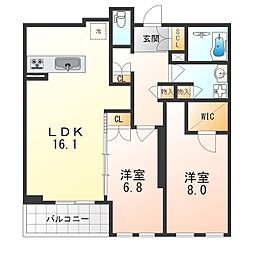 JR東海道・山陽本線 芦屋駅 徒歩13分の賃貸マンション 2階2LDKの間取り