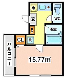 グラン綾瀬 3階ワンルームの間取り