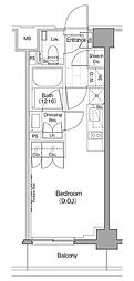 ザ・パークハビオ新宿 ワンルームの間取図画像