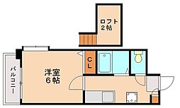 ホワイトシャトー清水弐番館 1Kの間取図画像
