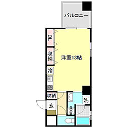 メゾンるふる ワンルームの間取図画像