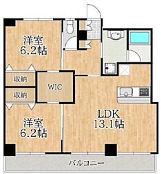 ライヴス行徳 4階2LDKの間取り