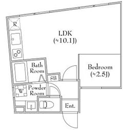 Fons Lucis Izumi 2階1LDKの間取り