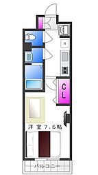 Luxe今里2 1Kの間取図画像