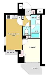 パレステュディオ目黒東 6階1DKの間取り