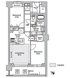 ソアラノーム荻窪天沼 2LDKの間取図画像