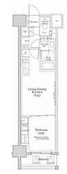 ザ・パークハビオ日本橋三越前 1LDKの間取図画像