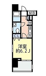 アゼスト浦安ステーション 5階1Kの間取り