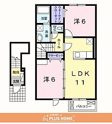 ガーデニア・C 2LDKの間取図画像