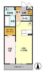 セピアコート 1LDKの間取図画像