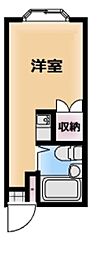 サンライフ宮の下 3階ワンルームの間取り