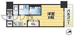 神戸市兵庫区大開通2丁目マンション 1Kの間取図画像