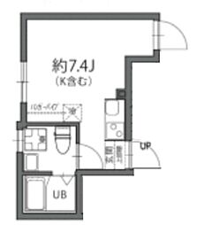 ハレアカラ板橋稲荷台 2階ワンルームの間取り