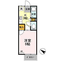 阪急神戸本線 六甲駅 徒歩13分の賃貸アパート 2階1Kの間取り