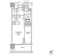 JIYUGAOKA MUSE SQUARE THE RESI 1LDKの間取図画像