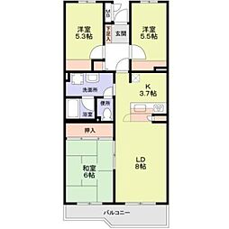 東長崎ハイツ 3LDKの間取図画像