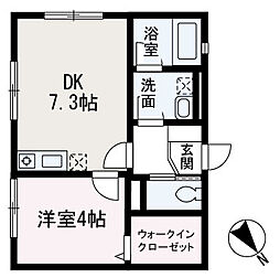 ラフェリーチェ 1DKの間取図画像