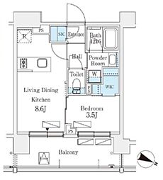シーズンフラッツ町屋 1LDKの間取図画像