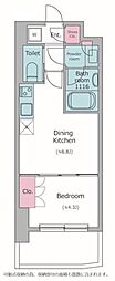 RESIDIA亀戸プレイス 1DKの間取図画像