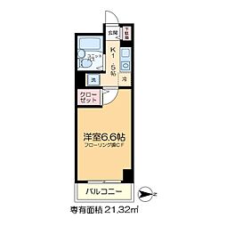 アクシルコート新小岩 4階1Kの間取り