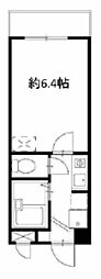 オークス 1Kの間取図画像