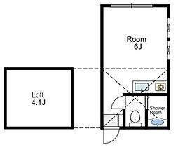 クラブ・ザ・ユナイト・ピサネロ 2階ワンルームの間取り