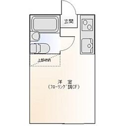 プラザシャンティー 2階ワンルームの間取り