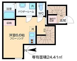 ベルディグリ堀切菖蒲園 2階ワンルームの間取り