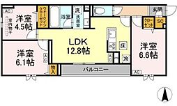 セレスティア西加平 3LDKの間取図画像