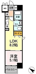 TEC Green Residence 4階1LDKの間取り