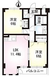 ロハス ヴィラ ケイ 2号館 1階2LDKの間取り