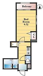 MAISONFORTUNA 1Kの間取図画像