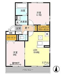 シャルマンドミールA 2LDKの間取図画像