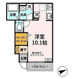 Apollo ワンルームの間取図画像