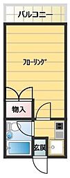 コーポ竹島 1階1Kの間取り